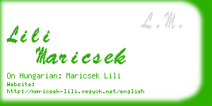 lili maricsek business card